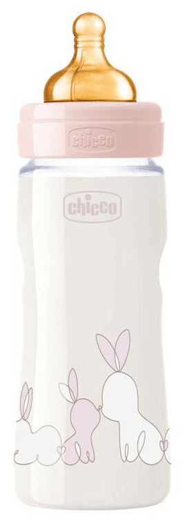 Chicco Fľaša dojčenská Original Touch latex, 330 ml - dievča - zánovné